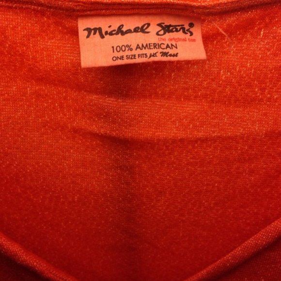 Michael Stars Orange Strech Sparkle Top - Picture 2 of 3